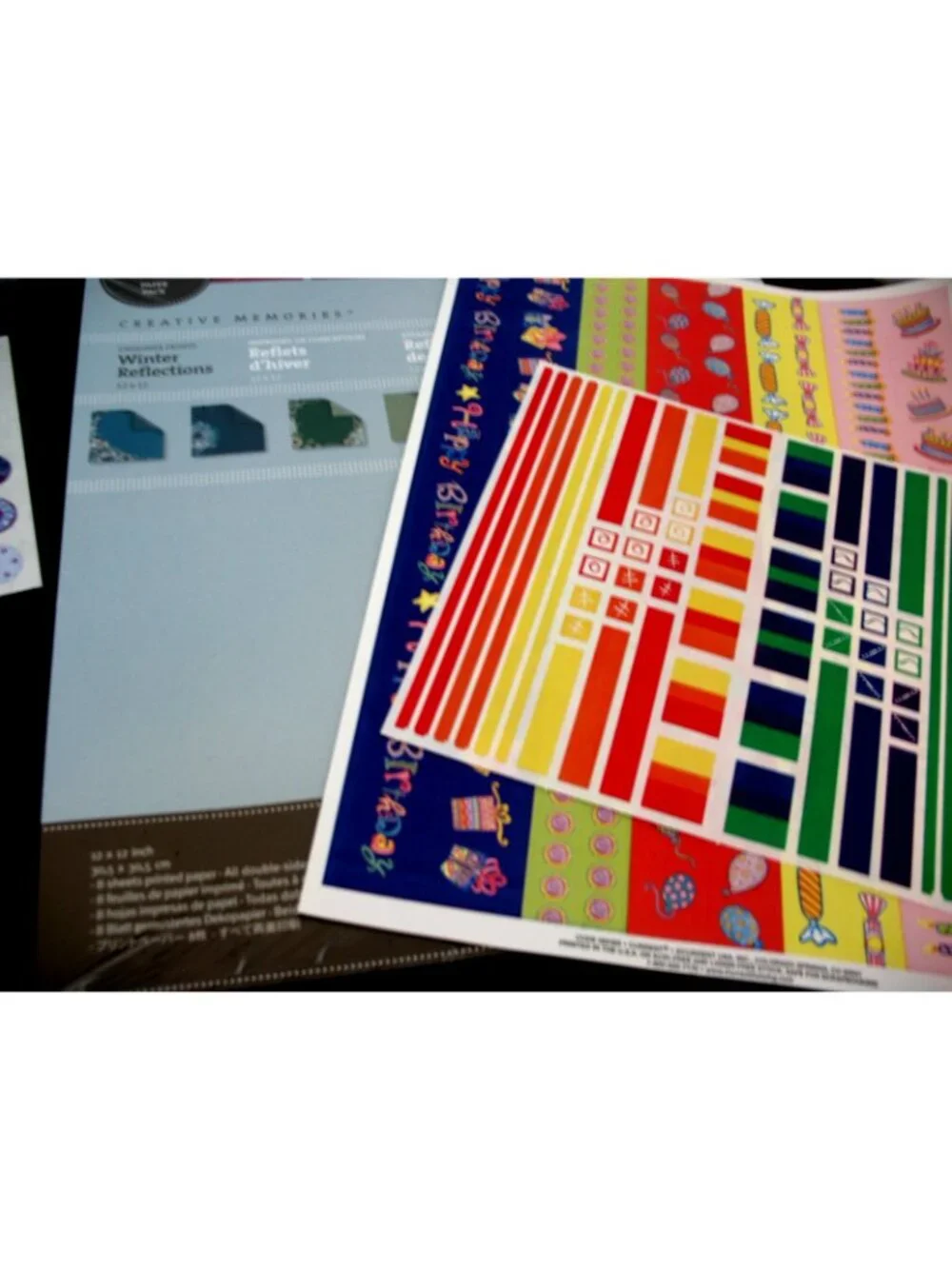 Creative Memories, 12x12 Winter Reflections 8 Sheets Paper Pack  NIP , Dance, +